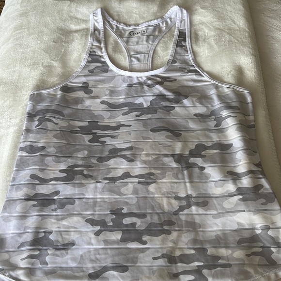 Zyia active sheer stripe tank- white camo - Picture 2 of 5